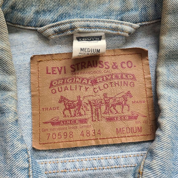 Vintage 90s Boogies Diner Twin Cities Medium Levi's Denim Jacket 70598 4834 - Picture 6 of 11